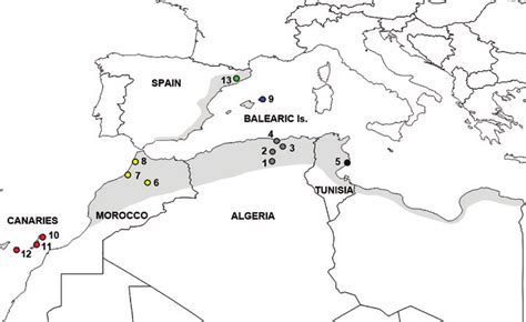 Map Of North Africa And Southern Europe Showing The Geographical