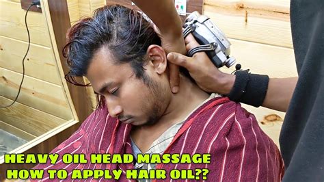 How To Apply Oil On The Roots Of The Hair Heavy Oil Head Massage With Neck Cracking Asmr