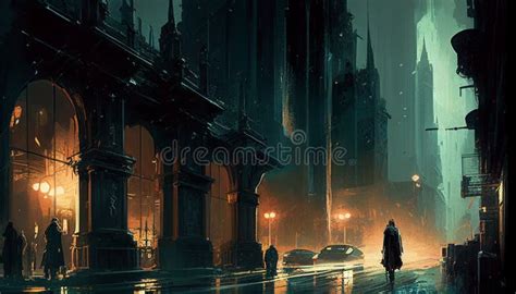 Illustration of Cyberpunk City Stock Illustration - Illustration of ...