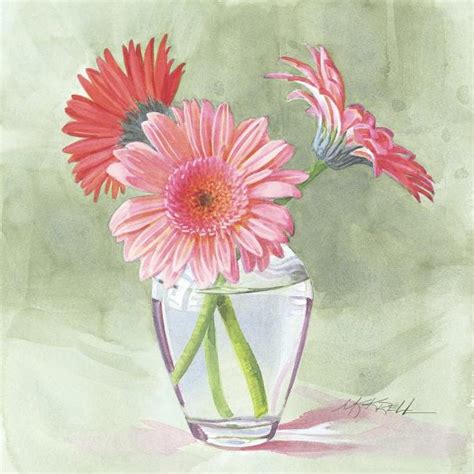 Coral Gerbera By Mary Kay Krell Classic Prints
