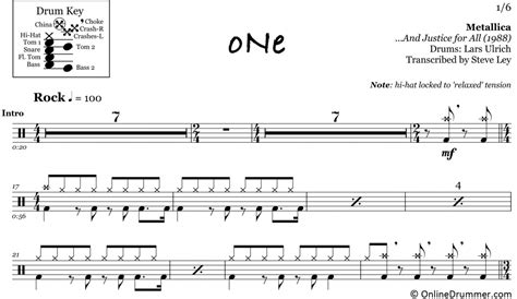 One Metallica Drum Sheet Music Onlinedrummer