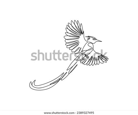 Flying Bird One Line Drawing Bird Stock Vector Royalty Free