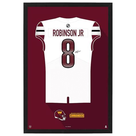 Brian Robinson Jr Commanders Custom Framed Jersey Art Print Pristine