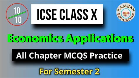 Economics Applications Icse Class 10 4 Icse Semester 2 Important Questions Youtube