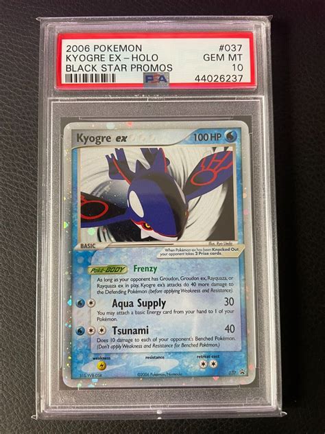 2006 Pokemon Kyogre EX Black Star Promo 037 PSA 10 Values MAVIN