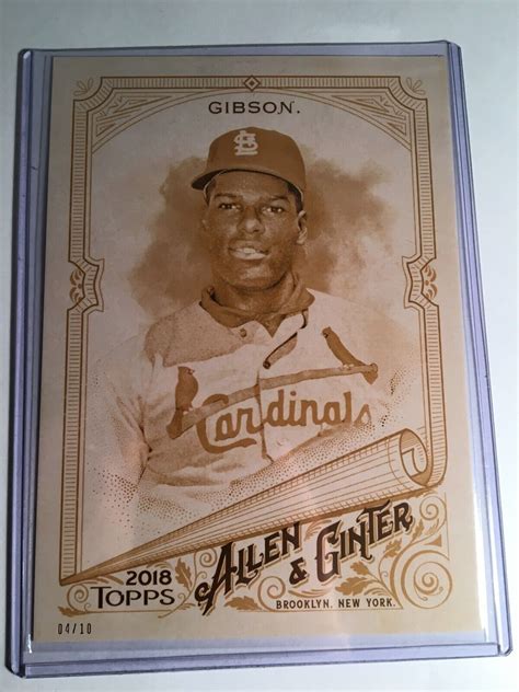 Topps Allen Ginter Jumbo X Bob Gibson Cardinals Gold