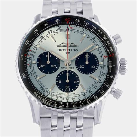 Breitling Blue Stainless Steel Navitimer Ab0138241c1a1 Men S Wristwatch 43 Mm Breitling The