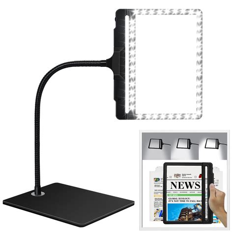 Nzqxjxz 5x Large Magnifying Glass With Light And Stand 42 Led Flexible Gooseneck Magnifying