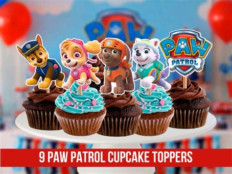 Paw Patrol Cupcake Toppers Printable Paw Patrol Party Etsy