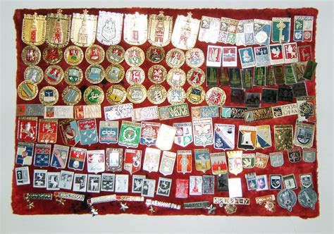 Set Of Soviet Enamel Badges Pins Coats Of Arms Cities Pieces