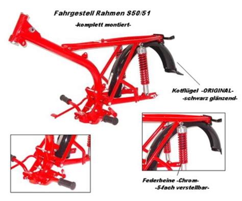 Fahrgestell Simson Rahmen S51 S50 Enduroausführung Zweirad Schubert