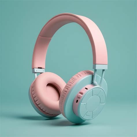 Single Bluetooth Pastel Color Headphone Isolated On One Color