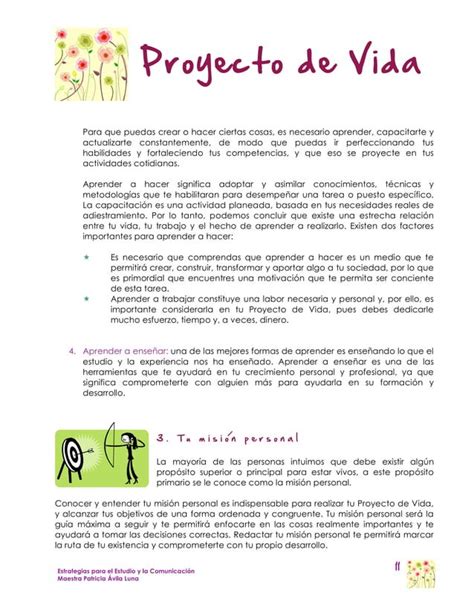 Manual Para Desarrollar Proyecto De Vida