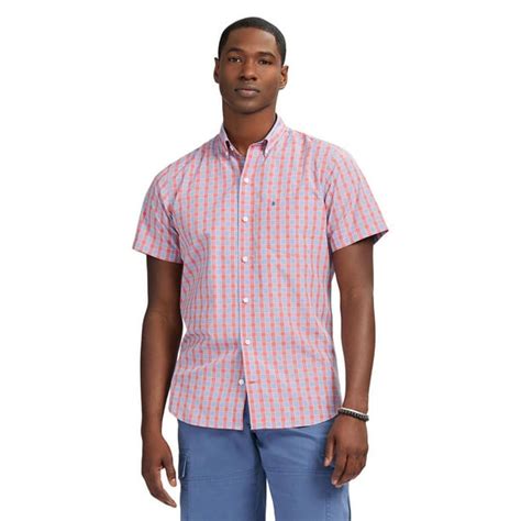 Izod Mens Short Sleeve Classic Plaid Woven Walmartca