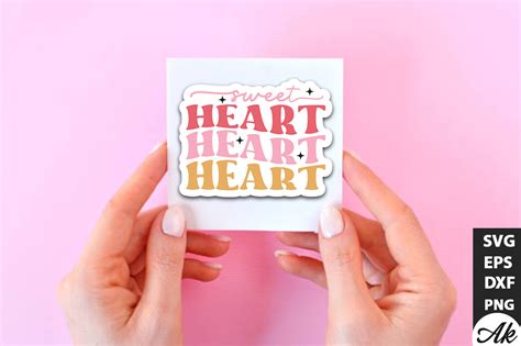 Sweet Heart Retro Stickers Design Graphic by akazaddesign · Creative ...