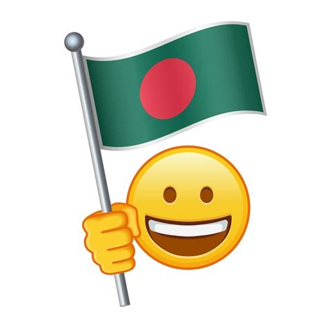 Premium Vector | Emoji with Bangladesh flag Large size of yellow emoji ...