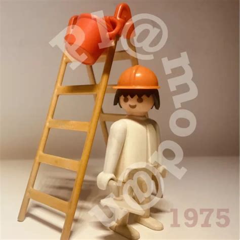 PLAYMOBIL SYSTEM VINTAGE 3201 Ouvrier Chantier Travaux 1975 Lineart By