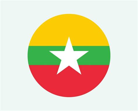 Myanmar Round Country Flag. Burma Circle National Flag. Republic of the ...