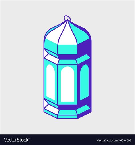 Arabic lantern isometric Royalty Free Vector Image