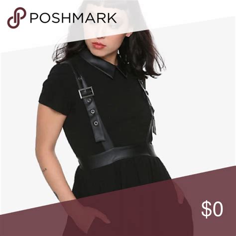ISO Hot Topic Black Faux Leather Harness Dress