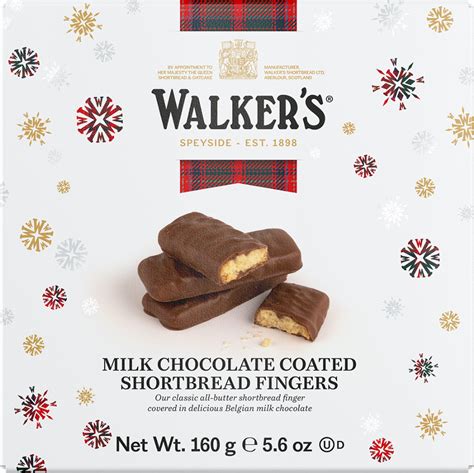 Holleys Fine Foods Walkers Milk Chocolate Coated Shortbread Fingers 160g