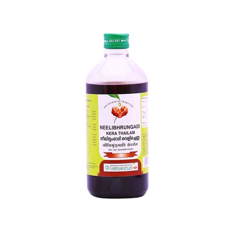 Neelibhrungadi Kera Thailam 450 Ml Vaidyaratnam Oushadhalaya Rajved