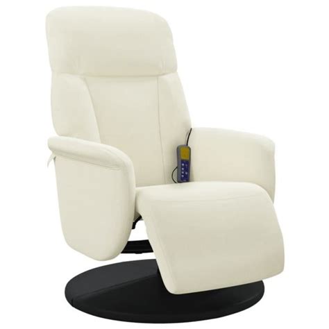 Mxzzand Fauteuil Inclinable De Massage Avec Repose Pieds Cr Me Velours