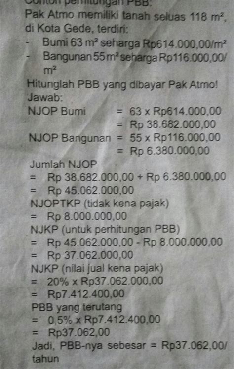 Detail Contoh Soal Pajak Bumi Dan Bangunan Koleksi Nomer