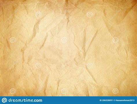 Old Brown Crumpled Paper Texture Background Stock Image Image Of