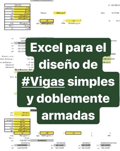 Excel Para El Diseño De Vigas 2015 Simples Y Doblemente Armadas Calculo De