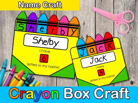 Back To School Craft Crayon Box Name Craft Fine Motor Skills