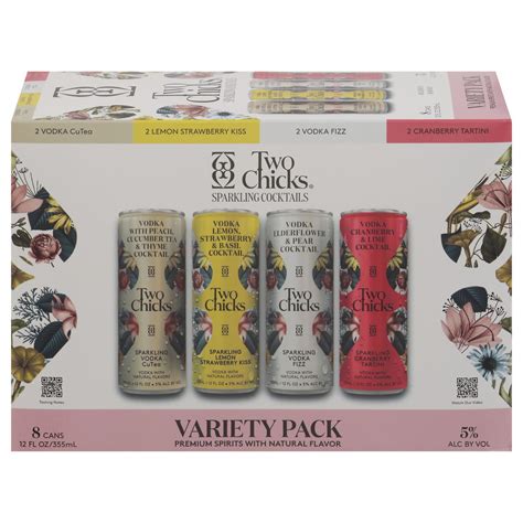 Two Chicks Sparkling Cocktails Vodka Variety Pack Fl Oz Cans