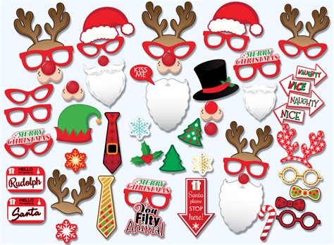 Christmas Photo Booth Props Printable