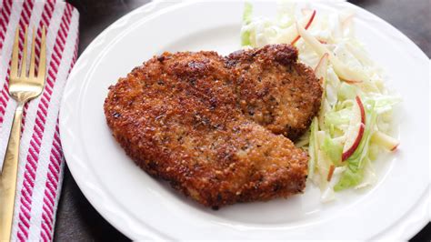 Parm And Panko Pork Cutlets With Vinegar Slaw Recipe Mashed News Digging