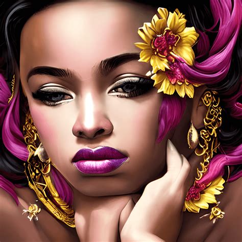 Exquisitely Beautiful Black Woman Portrait · Creative Fabrica