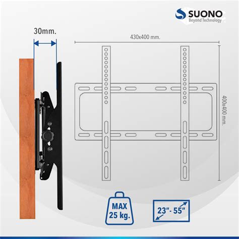 Soporte Fijo Para Tele Led Smart A Pulgadas Universal Suono