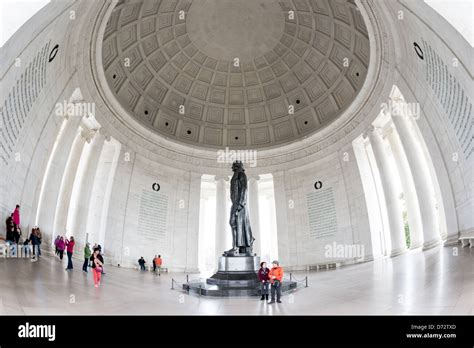 Washington Dc Usa A Wide Angle Shot Of Tourists Visiting Inside The