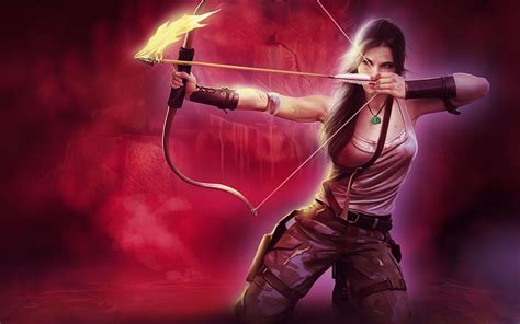 2880x1800 Tomb Raider Lara Croft Girl With Bow And Arrow Macbook Girl