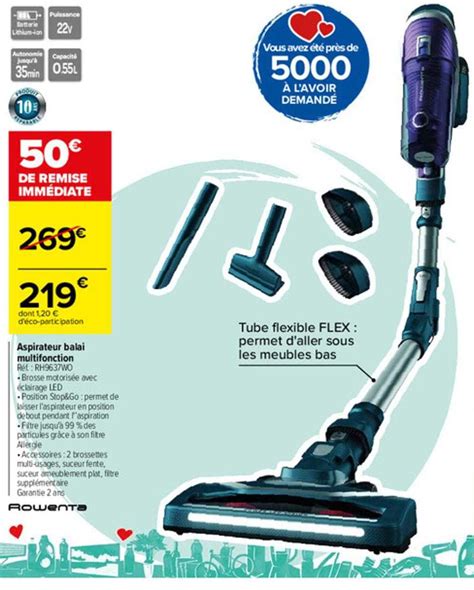 Promo Aspirateur Balai Multifonction Rowenta Chez Carrefour ICatalogue Fr