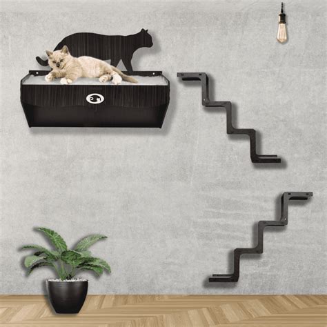 Cama Para Gatos De Parede Suspensa Kit Escadas Playground Gato