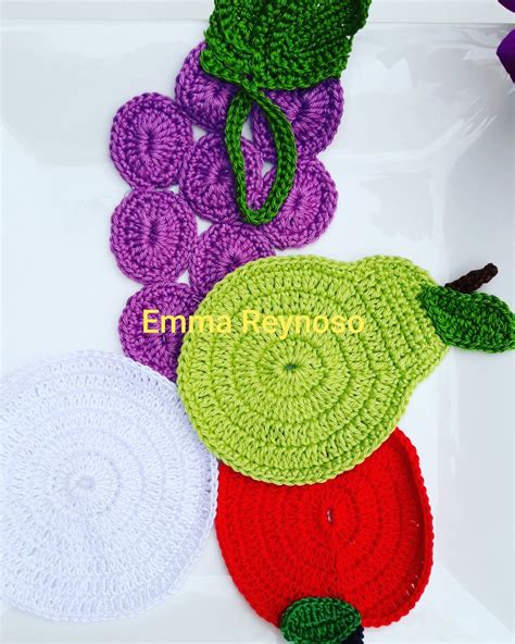 Frutas Tejidas A Crochet Uvas Peras Tejidas Adornos De Ganchillo