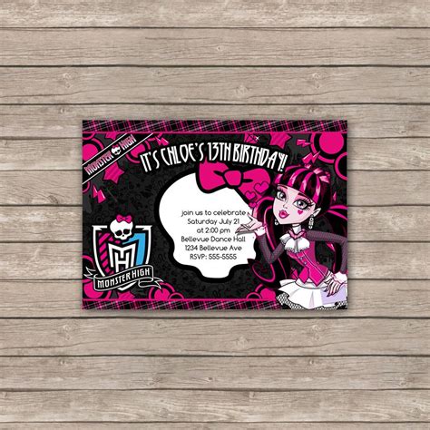 Monster High Birthday Invitations By Berryliciousdesign On Etsy In