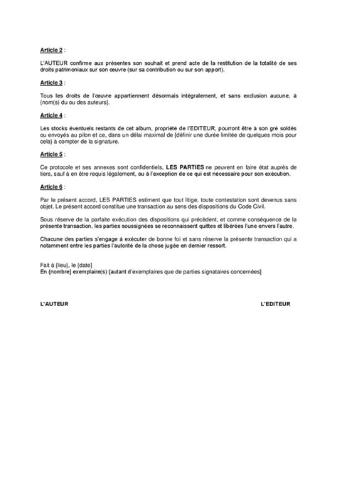modele de protocole daccord   page  sur