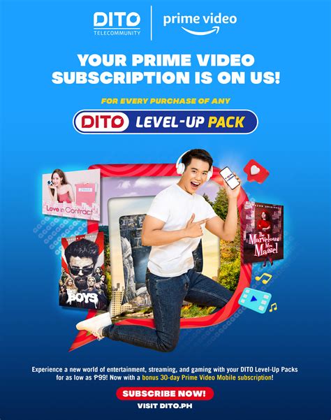 Dito Level Up Plan Subscribers To Enjoy Bonus 30 Day Prime Video Mobile