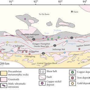 A Simplified Map Of The CAOB B Tectonic Framework And