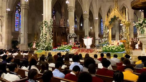 Cardinal Dolan Celebrates Mass For Graduating Catholic High School