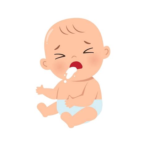 Premium Vector Baby Vomiting Milk Illustration