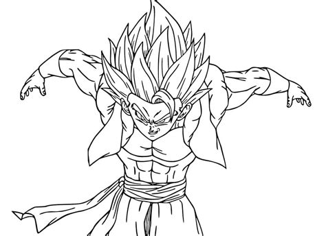 Coloriage Gogeta Pour les Enfants télécharger et imprimer gratuit sur