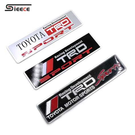 Sieece TRD SPORT Aluminum Logo Car Decorative Rear Emblem Badge Sticker