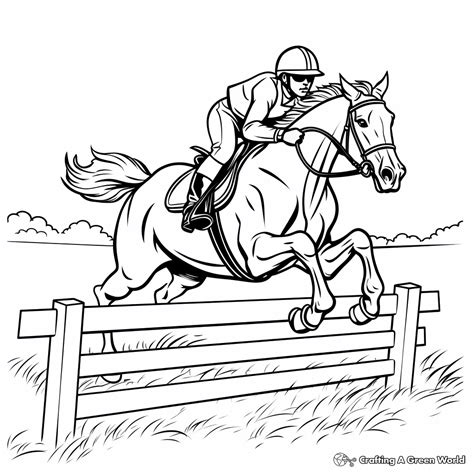 Horse Jumping Coloring Pages Free And Printable